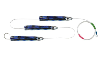 Chain Blue Flying Fish Skirted Bullet Trolling Lures.
