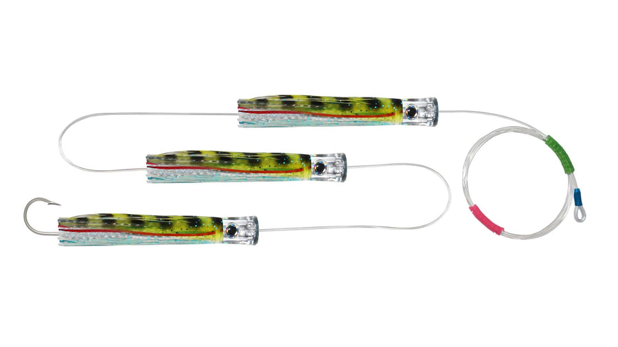 Chain Yellow Scad Skirted Chugger Trolling Lure.