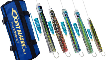 Marlin rigged game fishing lure pack 4 fishing spread.