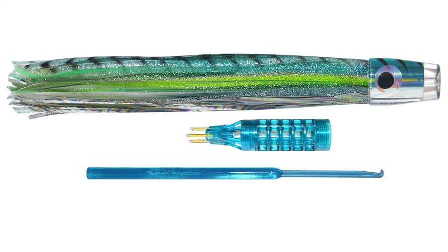 12 inch Pusher Head Green Mackerel 30cm Trolling Lure – Scent Blazer