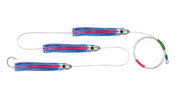 Chain Pink Mackerel Skirted Bullet Trolling Lures.