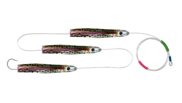 Chain Bronze Squid Skirted Bullet Trolling Lures.