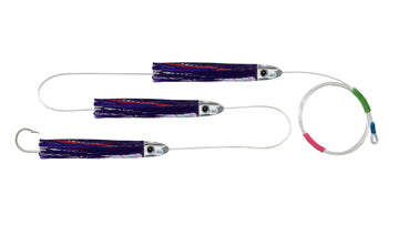 Chain Purple Frigate Skirted Bullet Trolling Lures.