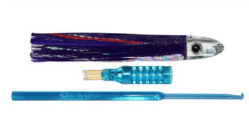 Purple Frigate nano bullet head 6 inch 15cm skirted trolling lure.