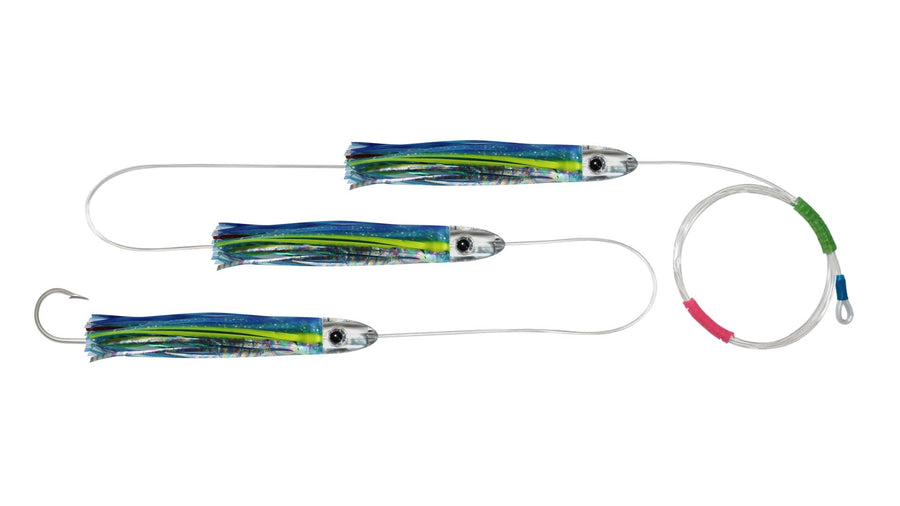Chain Blue Luminator Skirted Bullet Trolling Lures.