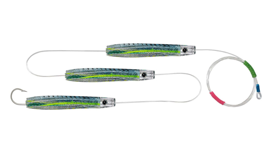 Chain Green Mackerel Skirted Pusher Trolling Lures.
