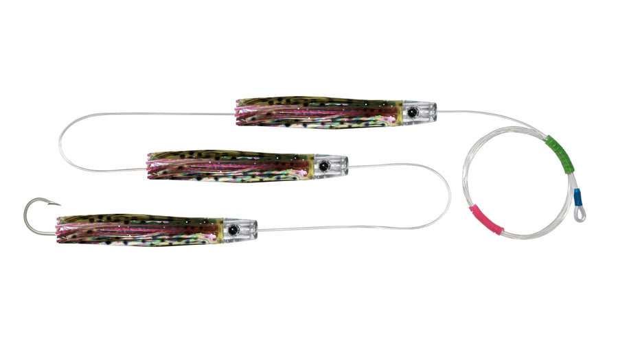 Chain Bronze Squid Skirted Pusher Trolling Lures.