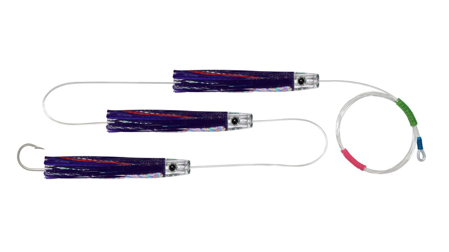 Chain Purple Frigate Skirted Pusher Trolling Lures.