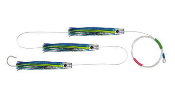 Chain Blue Luminator Skirted Pusher Trolling Lures.