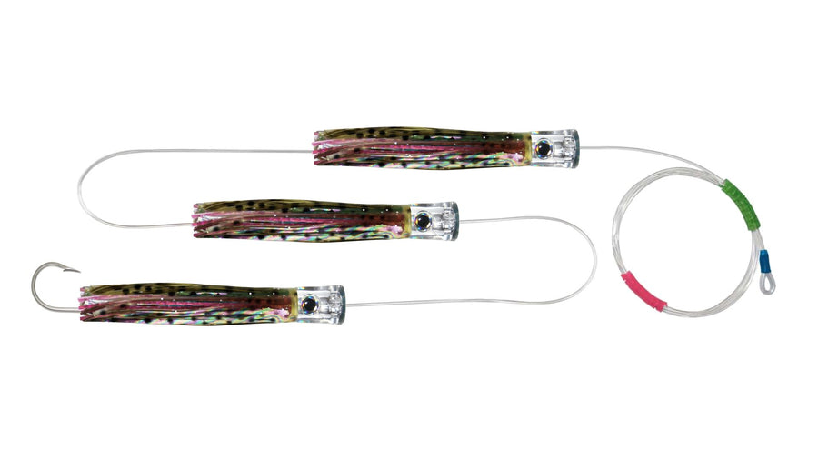 Chain Bronze Squid Skirted Chugger Trolling Lures.