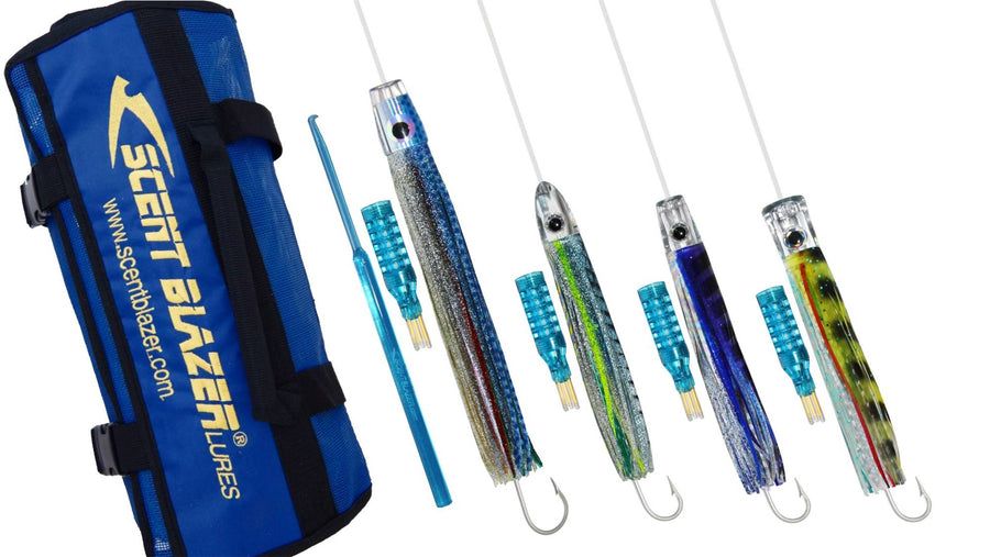 Inshore game fishing lure pack rigged and ready to use.